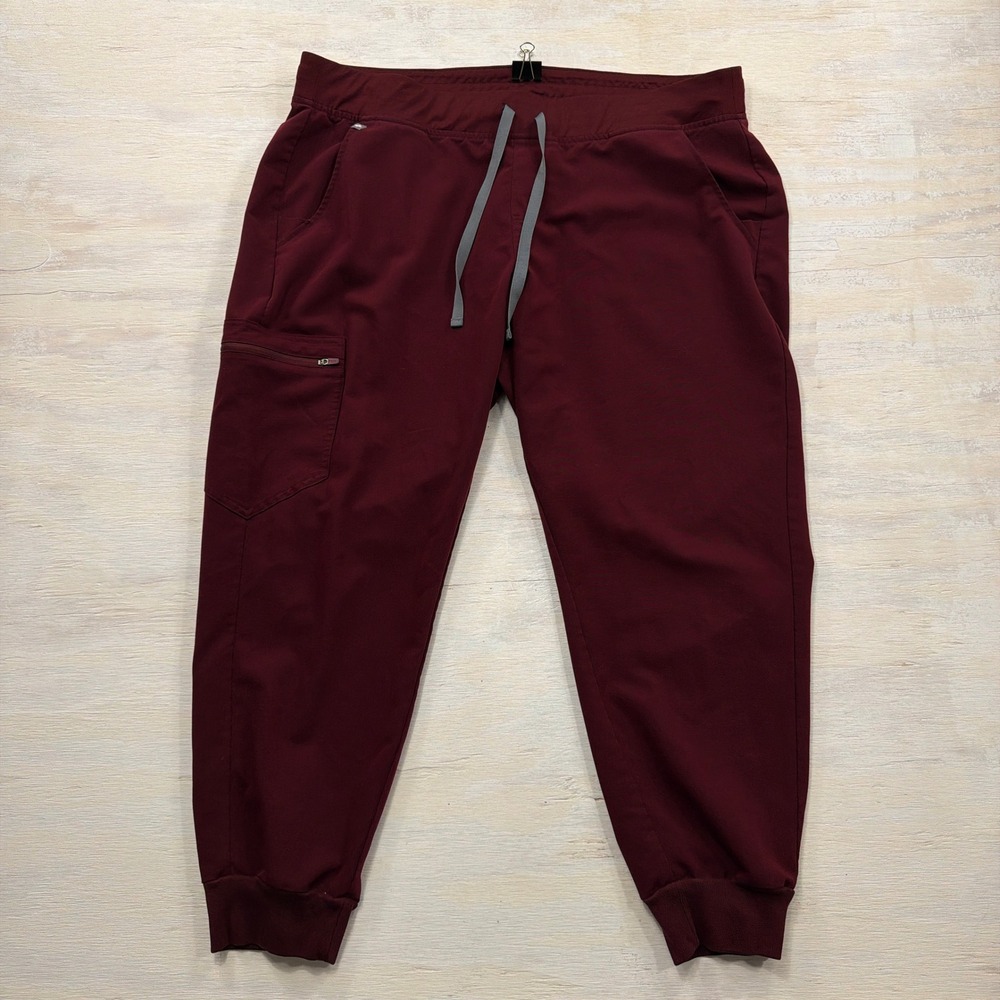 FIGS Scrub Pants Zamora Jogger XXL/P Technical Collection Maroon Burgundy Women